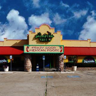 Entrance to Jalapeno Tree Mexican restaurant in Gun Barrel City, Texas